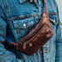 Чоловіча шкіряна сумка-банка на пояс ST Leather A37F-323-3A Коричнєва