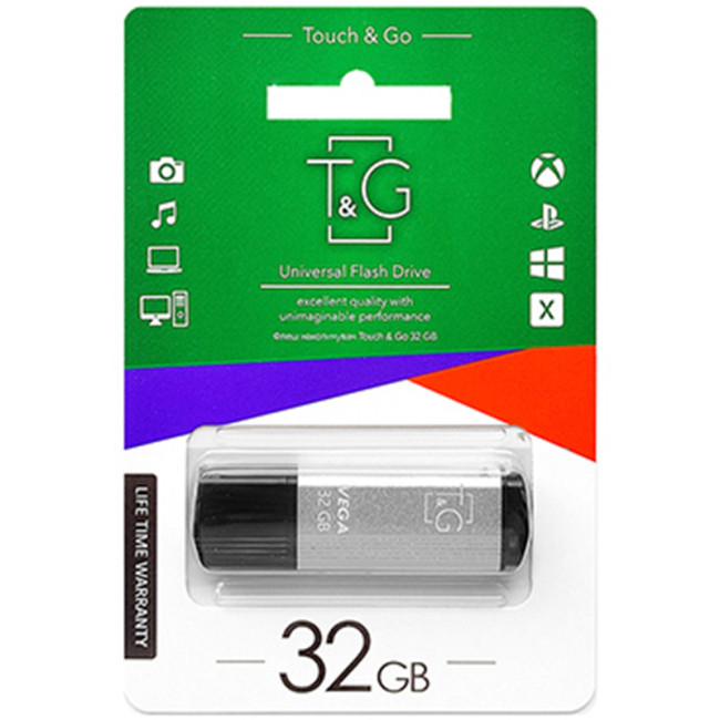 USB флеш накопичувач T&G Vega 121 32Gb Silver