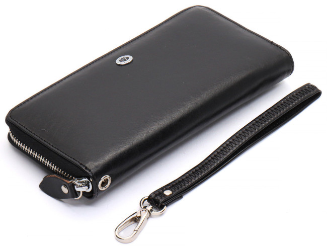 Чорний стильний чоловічий клатч з натуральної шкіри ST Leather B138-3