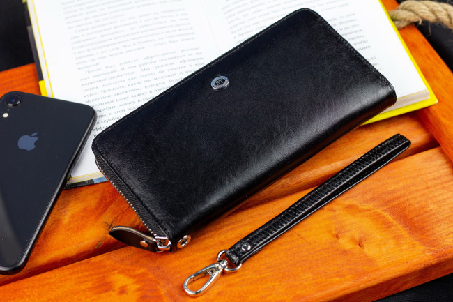 Чорний стильний чоловічий клатч з натуральної шкіри ST Leather B138-3