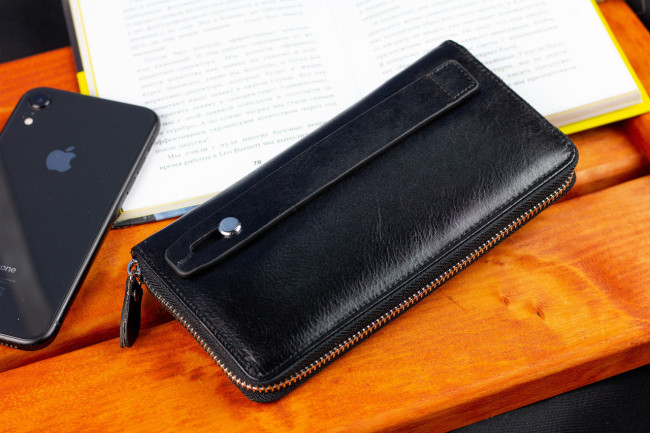 Чорний стильний чоловічий клатч з натуральної шкіри ST Leather B138-3