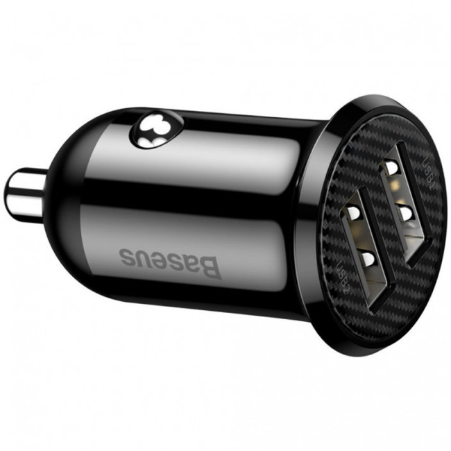 Автомобільний зарядний пристрій Baseus Grain Pro 2USB (4.8A) (CCALLP-01) Black