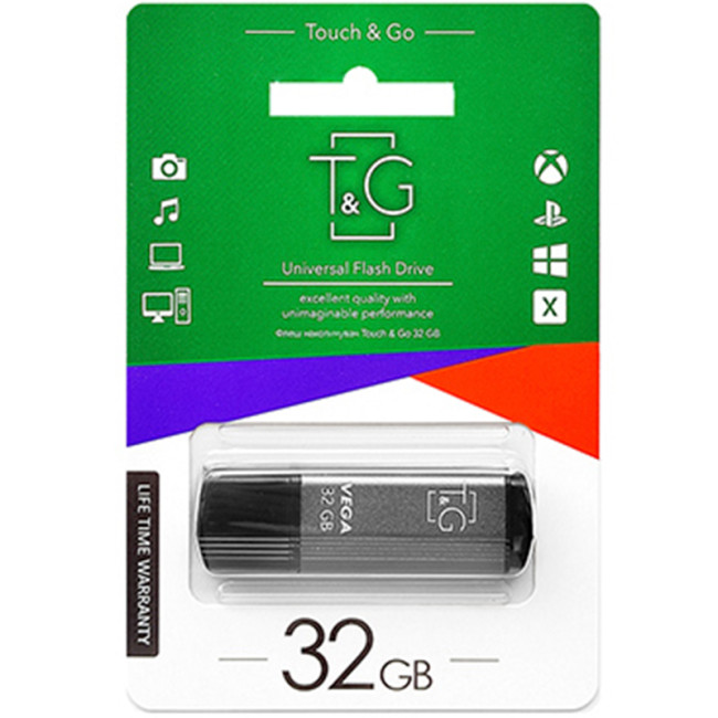 USB флеш накопичувач T&G Vega 121 32Gb Grey