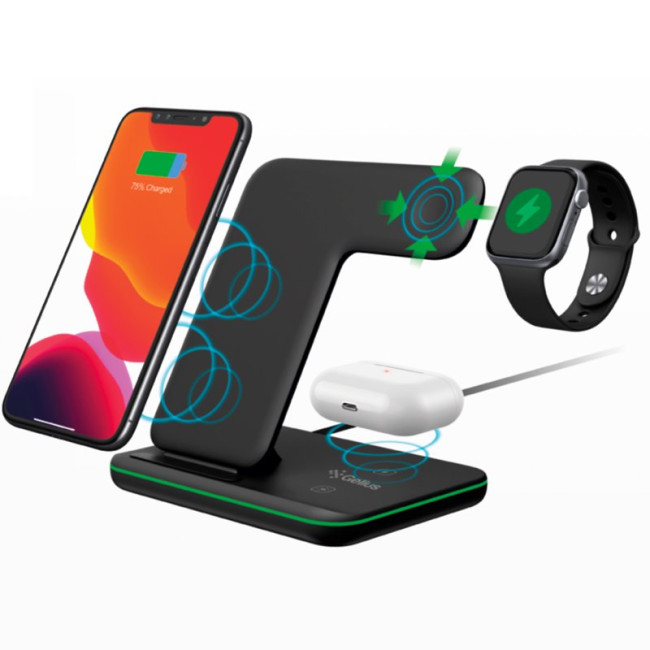 Бездротовий зарядний пристрій Gelius Wireless Charger 3in1 15W GP-AWC01 Black