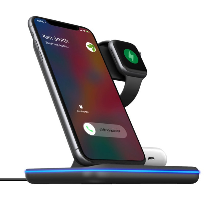 Бездротовий зарядний пристрій Gelius Wireless Charger 3in1 15W GP-AWC01 Black