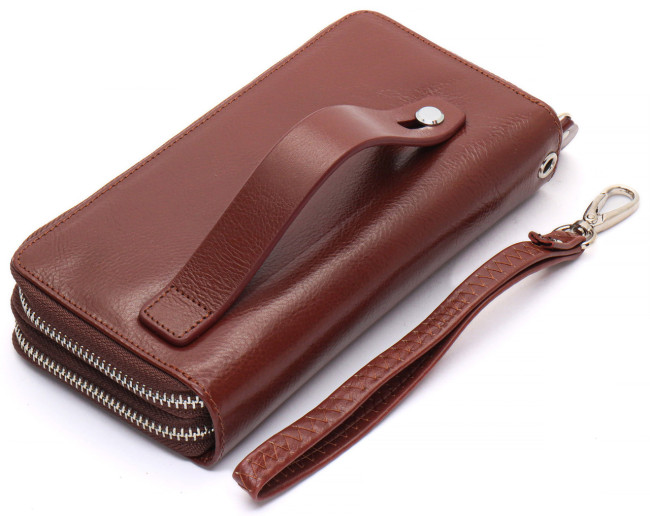 Коричневий чоловічий клатч з натуральної шкіри на дві блискавки ST Leather B139-3