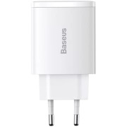 Мережевий зарядний пристрій Baseus Compact Quick Charger 2USB + Type-C 30W (CCXJ-E02) White
