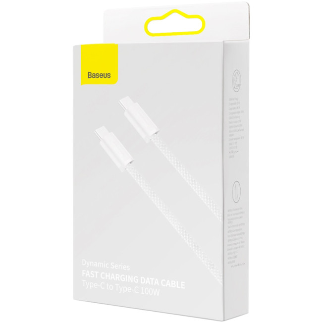 Кабель USB Baseus Dynamic Series (CALD000302) Type-C/Type-C 100W 2m White