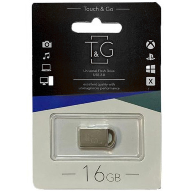 USB флеш накопичувач T&G Short 107 16Gb Metal Silver