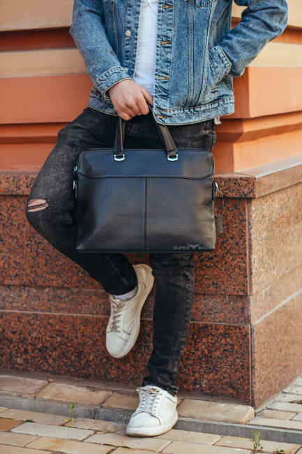 Офісна чоловіча сумка для ноутбука і документів Tiding Bag N65149 чорна