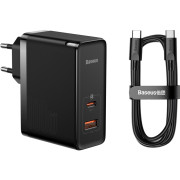 Мережевий зарядний пристрій Baseus GaN3 Pro Fast Charger (CCGP090201) 100W 1Type-C+1USB + кабель Type-C/Type-C Black