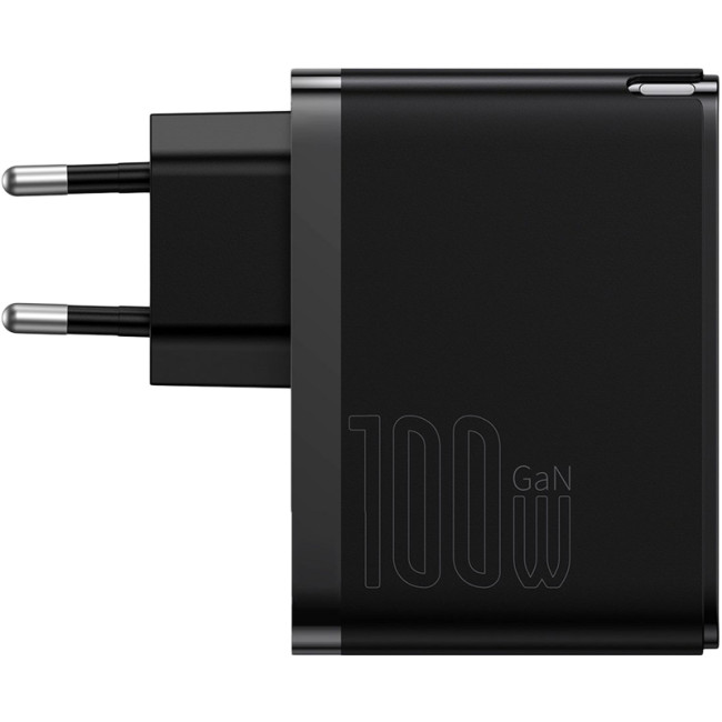 Мережевий зарядний пристрій Baseus GaN3 Pro Fast Charger (CCGP090201) 100W 1Type-C+1USB + кабель Type-C/Type-C Black