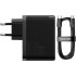 Мережевий зарядний пристрій Baseus GaN3 Pro Fast Charger (CCGP090201) 100W 1Type-C+1USB + кабель Type-C/Type-C Black
