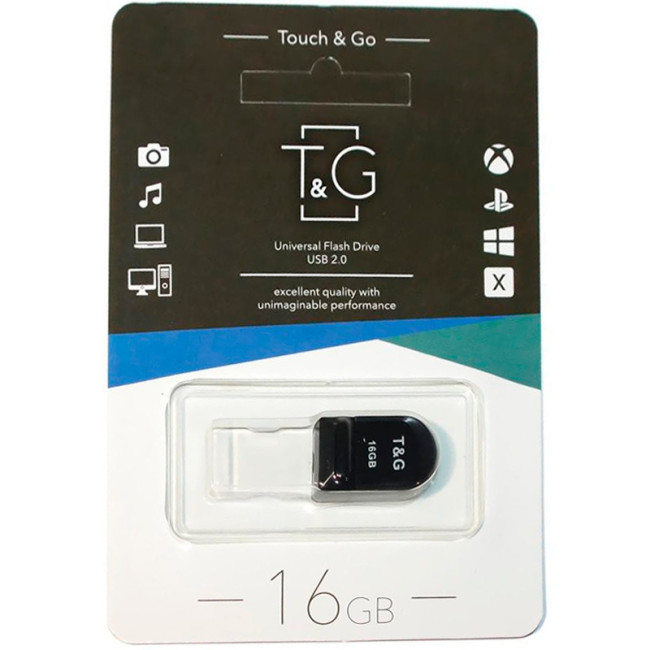USB флеш накопичувач T&G Shorty 010 16Gb Black