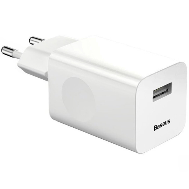 Мережевий зарядний пристрій Baseus Charging 1USB QC (2.4A) (CCALL-BX02) White