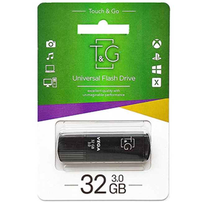 USB флеш накопичувач T&G Vega 121 32Gb Black