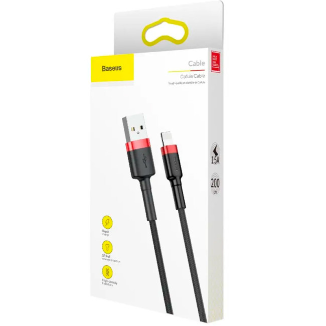 Кабель USB Baseus Cafule Lightning (CALKLF-C19) 2m Black/Red