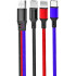 Кабель USB XO NB143 3in1 1.2m Black/Red/Blue