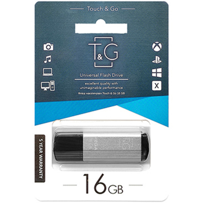 USB флеш накопичувач T&G Vega 121 16Gb Silver