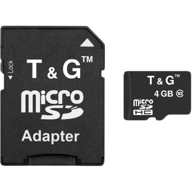 Карта пам'яті microSDHC 4Gb T&G (Class 10) + адаптер SD