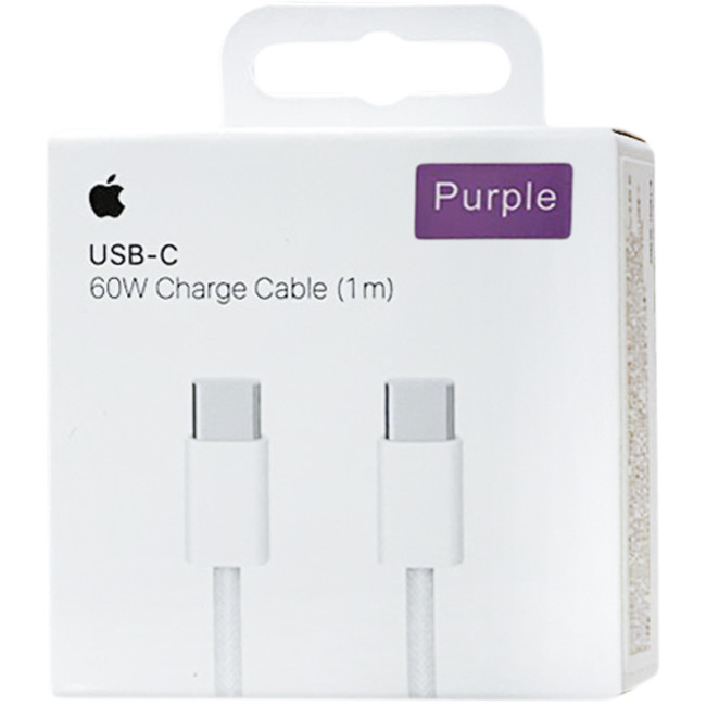 Кабель USB Original Quality Type-C/Type-C 1m (Woven) (box) Purple