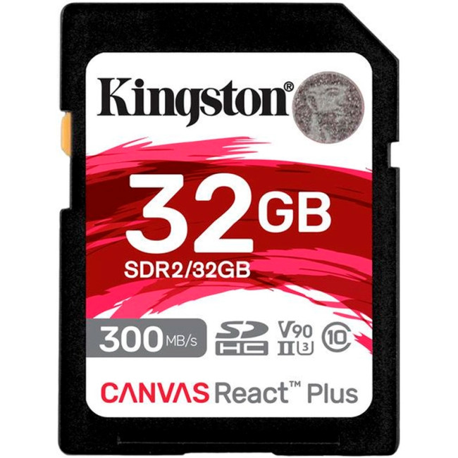 Карта пам'яті microSDHC 32Gb KIngston Canvas React Plus V90 (UHS-II U3) (R-300Mb/s)