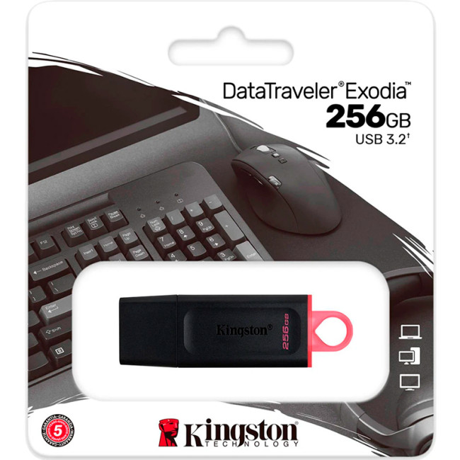 USB флеш накопичувач Kingston DT Exodia 256Gb USB 3.2 Black/Pink