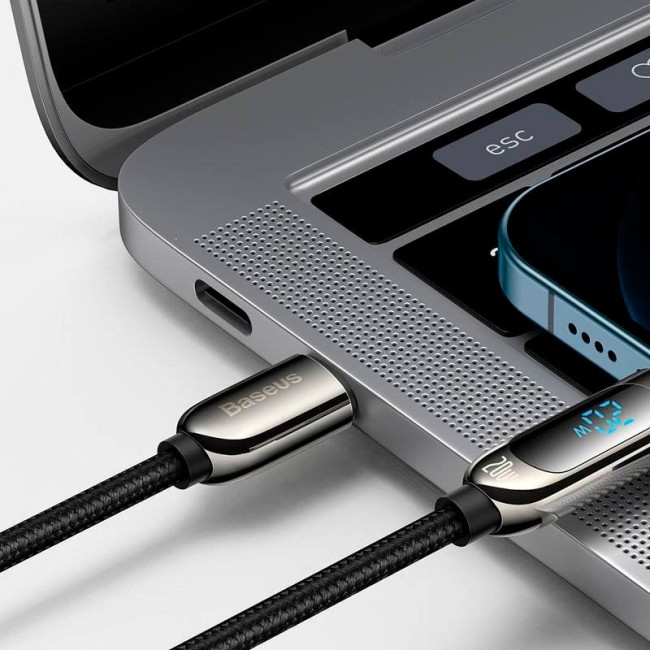 Кабель USB Baseus Display Type-C to Lightning 20W(CATLSK-01) 1m Black