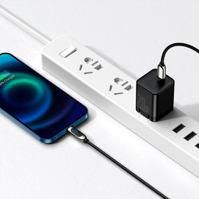 Кабель USB Baseus Display Type-C to Lightning 20W(CATLSK-01) 1m Black