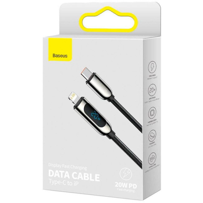 Кабель USB Baseus Display Type-C to Lightning 20W(CATLSK-01) 1m Black