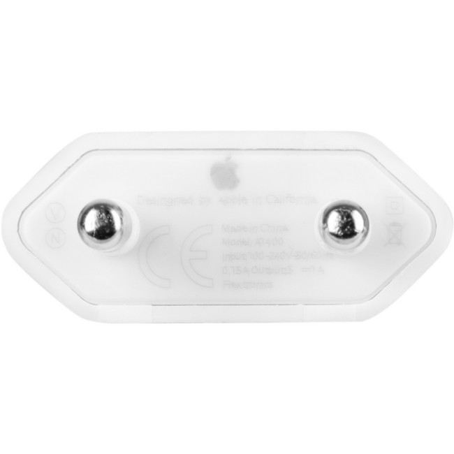 Мережевий зарядний пристрій iPhone 5 (MD813ZM/A) (тех.пак) з логотипом White