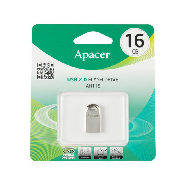 USB флеш накопичувач Apacer AH115 16Gb Silver