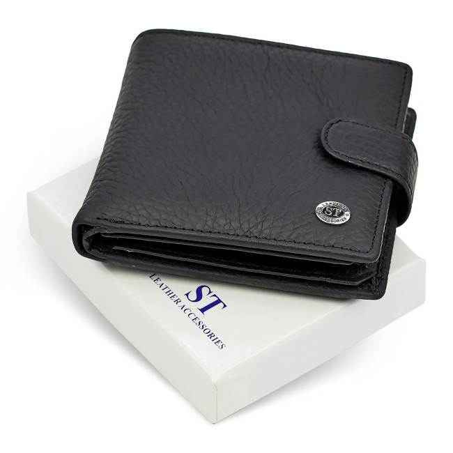 Чоловіче портмоне з натуральної шкіри ST Leather ST153 чорний