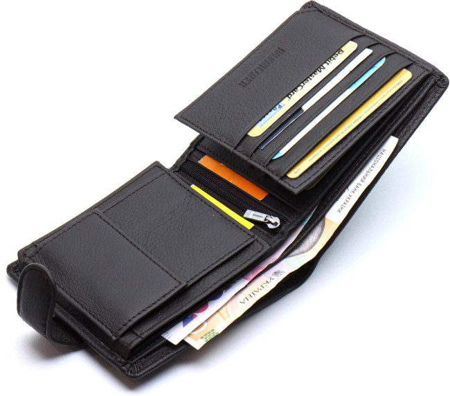 Чоловіче портмоне з натуральної шкіри ST Leather ST153 чорний