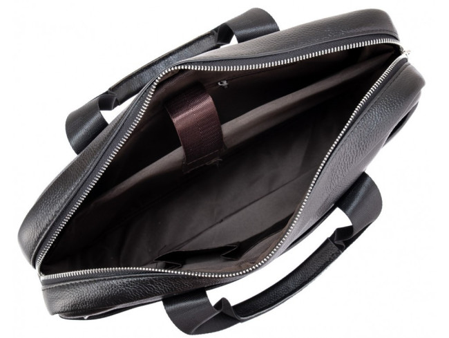 Ділова шкіряна сумка для ноутбука Borsa Leather 5526 Чорна