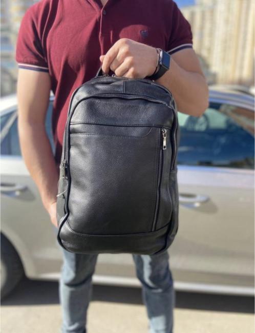 Чоловічий шкіряний рюкзак міського типу Tiding Bag B3-10354A чорний