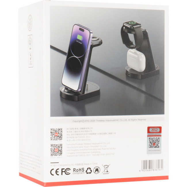Зарядна док-станція XO WX035 3в1 Black