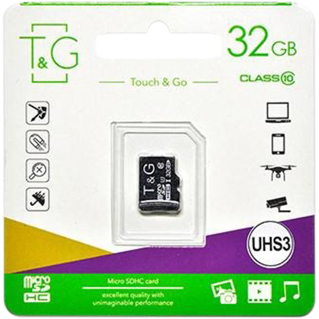 Карта пам'яті microSDHC 32Gb T&G (UHS-3)(Class 10)