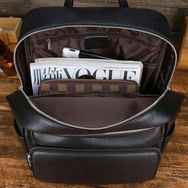 Шкіряний рюкзак для ноутбука та подорожей Tiding Bag 89336 чорний
