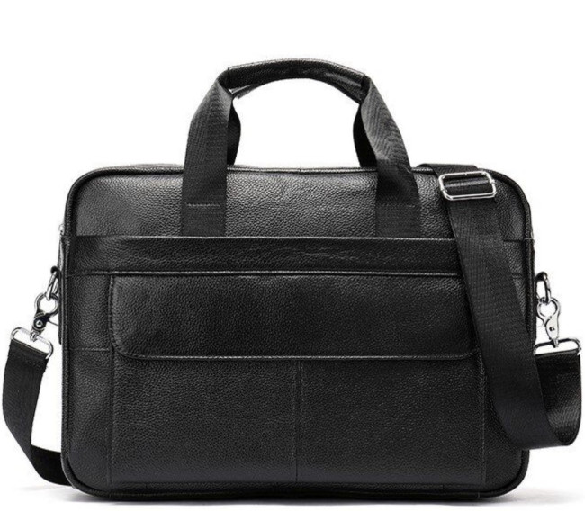 Шкіряна чоловіча  чорна сумка для документів Tiding Bag 143412