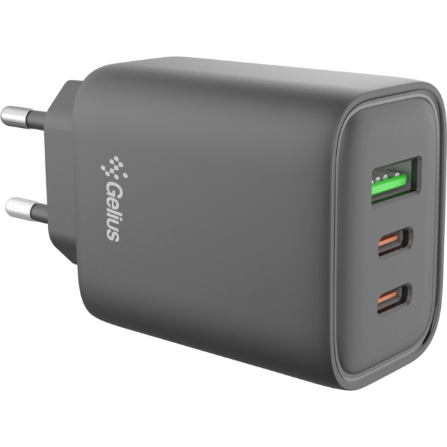 Мережевий зарядний пристрій Gelius Power Pulse GP-HC057 65W USB+2Type-C Black