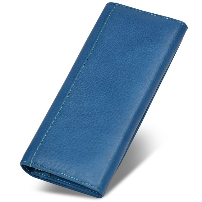 Блакитний класичний гаманець із натуральної шкіри з монетницею ST Leather ST150