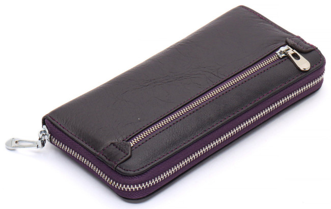 Гаманець фіолетовий жіночий з натуральної шкіри функціональний ST Leather ST201
