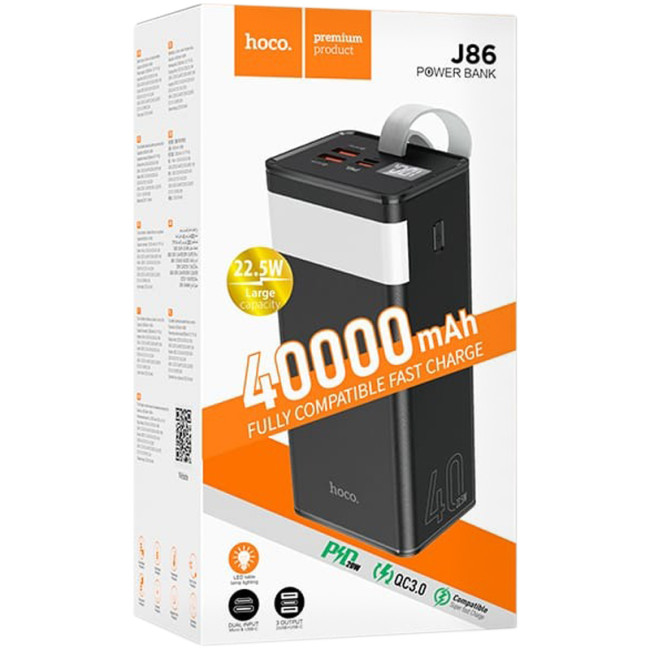Додаткова батарея Hoco J86 Electric 22.5W (40000mAh) Black