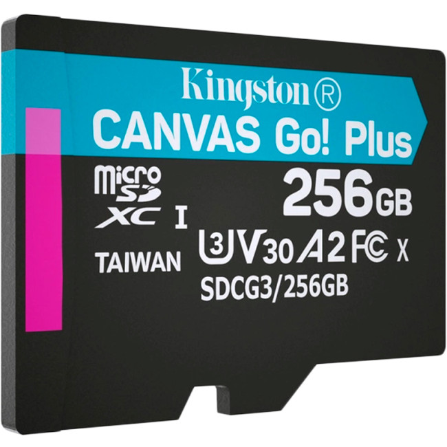 Карта пам'яті microSDXC 256Gb KIngston Canvas Go Plus (UHS-1 U3) (R-170Mb/s, W90Mb/s)