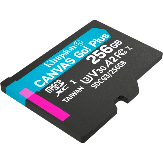 Карта пам'яті microSDXC 256Gb KIngston Canvas Go Plus (UHS-1 U3) (R-170Mb/s, W90Mb/s)