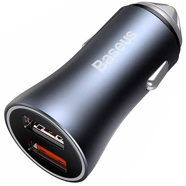 Автомобільний зарядний пристрій Baseus Golden Contactor Pro 40W 1USB + Type-C (TZCCJD-0G) + кабель USB/Type-C 1m Dark Grey