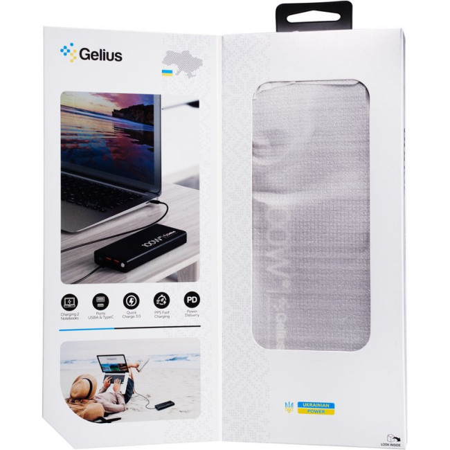 Додаткова батарея Gelius Titanium GP-PB301 100W (30000mAh) + кабель Type C/Type C (1m,100W) Black