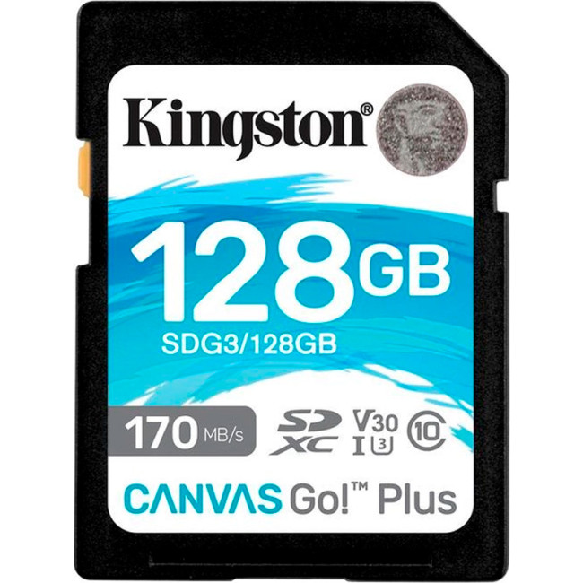 Карта пам'яті SDXC 128Gb Kingston Canvas Go Plus V30 (UHS-1 U3) (R-170Mb/s)