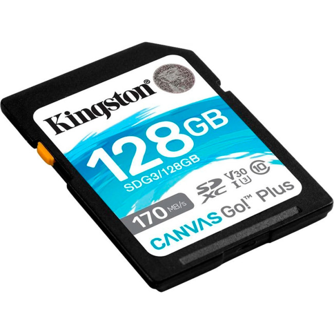 Карта пам'яті SDXC 128Gb Kingston Canvas Go Plus V30 (UHS-1 U3) (R-170Mb/s)